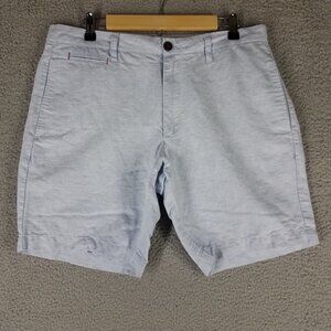Untuckit Linen Blend Shorts Adult 34 Blue 8" Preppy Summer Golf Travel Men's